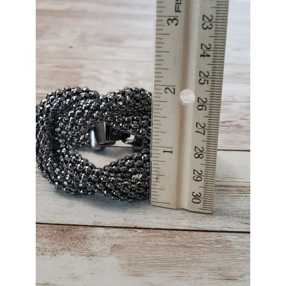 Vintage Bracelet / Bangle Dark Grey Knot Design Statement Chunky Bracelet